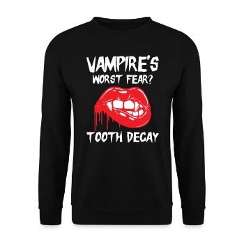 Dental Vampire Joke Dentist - Unisex Sweatshirt - black - Front - Alina (178cm) & Michal (187cm)