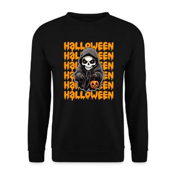 Halloween design creepy for the next party - Unisex Sweatshirt - black - Front - Alina (178cm) & Michal (187cm)