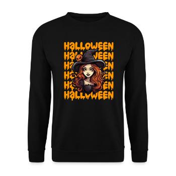 Halloween design creepy for the next party - Unisex Sweatshirt - black - Front - Alina (178cm) & Michal (187cm)