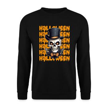 Halloween design creepy for the next party - Unisex Sweatshirt - black - Front - Alina (178cm) & Michal (187cm)