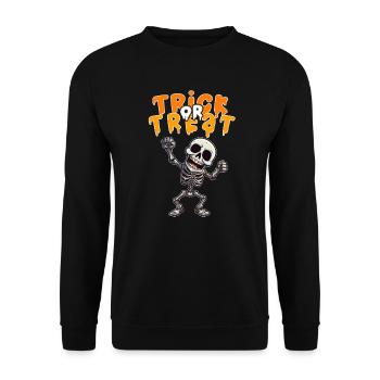 Halloween Design Creepy Skeleton Design - Unisex Sweatshirt - black - Front - Alina (178cm) & Michal (187cm)