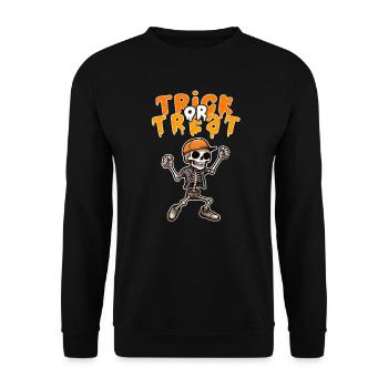 Halloween Design Creepy Skeleton Design - Unisex Sweatshirt - black - Front - Alina (178cm) & Michal (187cm)