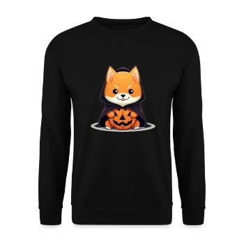 Halloween Design Shiba Inu Design - Unisex Sweatshirt - black - Front - Alina (178cm) & Michal (187cm)