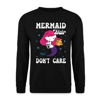 Mermaid Hair Dont Care - Unisex Pullover - Schwarz - Vorne - Alina (178cm) & Michal (187cm)