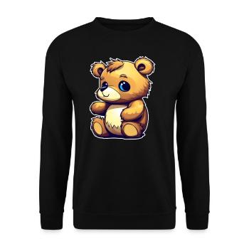 Cute Little Teddy Bear - Unisex Sweatshirt - black - Front - Alina (178cm) & Michal (187cm)