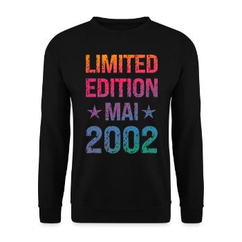 Fête d’anniversaire en édition limitée Vintage 2002 - Sweat-shirt Unisexe - noir - Devant - Alina (178cm) & Michal (187cm)