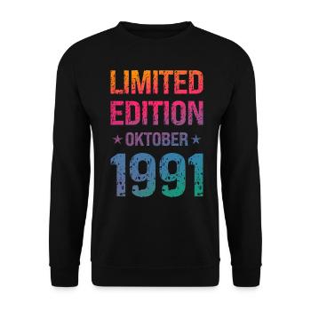 Limited Edition Birthday Party Vintage 1991 - Unisex Sweatshirt - black - Front - Alina (178cm) & Michal (187cm)