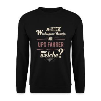 Wichtigere Berufe als - UPS Fahrer - rot retro - - Sweat-shirt Unisexe - noir - Devant - Alina (178cm) & Michal (187cm)