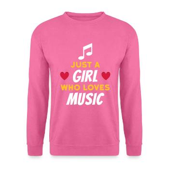 Just a girl who loves music (note, hearts) - Unisex Sweatshirt - pink - Front