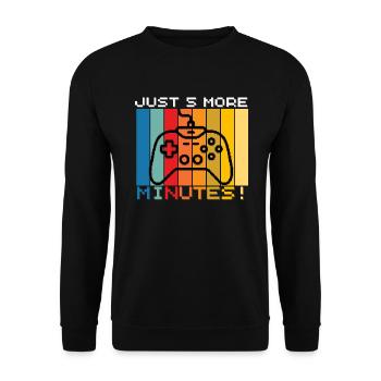 Only 5 minutes left gamers play controller gaming - Unisex Sweatshirt - black - Front - Alina (178cm) & Michal (187cm)