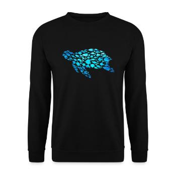 Water turtle Fish Sea creatures - Unisex Sweatshirt - black - Front - Alina (178cm) & Michal (187cm)