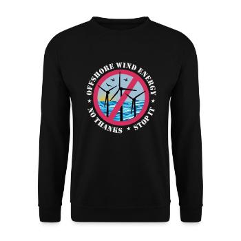 Offshore Wind Energy No Thanks - Unisex Sweatshirt - black - Front - Alina (178cm) & Michal (187cm)