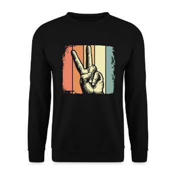 Frieden - Unisex Pullover - Schwarz - Vorne - Alina (178cm) & Michal (187cm)