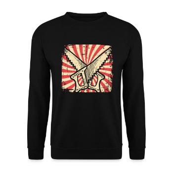 saw - Unisex Sweatshirt - black - Front - Alina (178cm) & Michal (187cm)