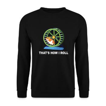 Hamster This Is How I Roll Hamster Wheel Shirt Gif - Unisex Sweatshirt - black - Front - Alina (178cm) & Michal (187cm)