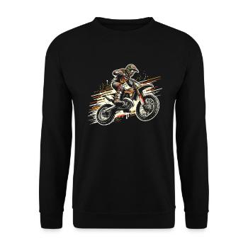 Retro Motocross Gift - Vintage Dirt Bike - Unisex Sweatshirt - black - Front - Alina (178cm) & Michal (187cm)