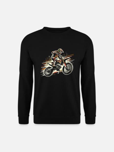 Retro Motocross Geschenk - Vintage Dirtbike - Unisex Pullover - Schwarz