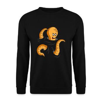 poulpe mignon curieux - Sweat-shirt Unisexe - noir - Devant - Alina (178cm) & Michal (187cm)