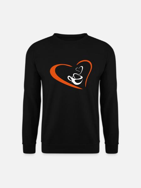 Kaffee Herz Milchkaffee Espresso Cappuccino Mokka - Unisex Pullover - Schwarz