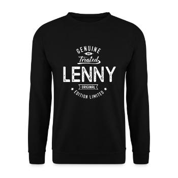 Lenny Geschenk tshirt personifiziert name lenny - Unisex Pullover - Schwarz - Vorne - Alina (178cm) & Michal (187cm)