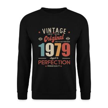 vintage original 1979 birthday gift 42 years - Unisex Sweatshirt - black - Front - Alina (178cm) & Michal (187cm)