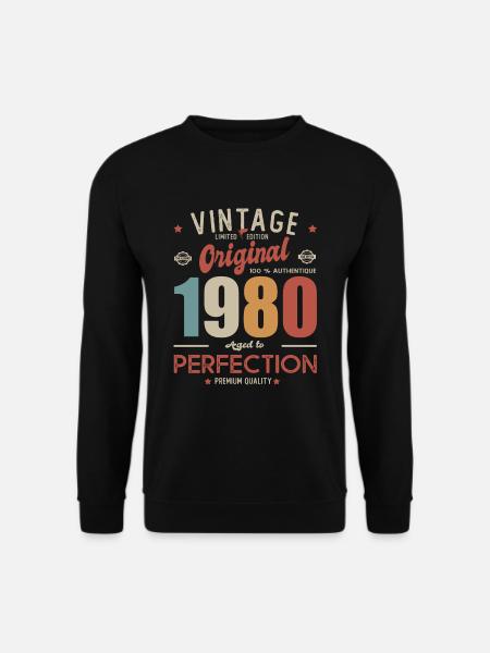 vintage original 1980 cadeau anniversaire - Sweat-shirt Unisexe - noir