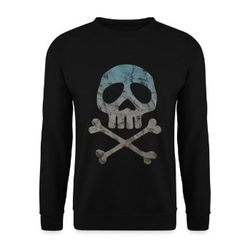Totenkopf Space Pirat Kapitän Skull Halloween - Unisex Pullover - Schwarz - Vorne - Alina (178cm) & Michal (187cm)