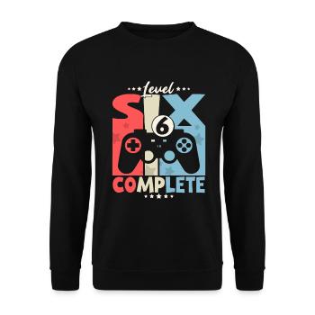6 anniversaire 6 ans fête d’anniversaire des enfants - Sweat-shirt Unisexe - noir - Devant - Alina (178cm) & Michal (187cm)