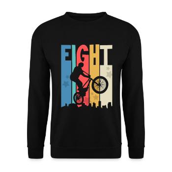 8 Geburtstag 8 Jahre Bmx Kinder Kindergeburtstag - Unisex Pullover - Schwarz - Vorne - Alina (178cm) & Michal (187cm)