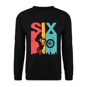 6 anniversaire 6 ans Bmx fête d’anniversaire pour enfants - Sweat-shirt Unisexe - noir - Devant - Alina (178cm) & Michal (187cm)