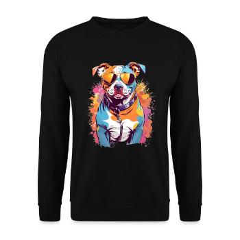 Hund bunt schön - Unisex Pullover - Schwarz - Vorne - Alina (178cm) & Michal (187cm)
