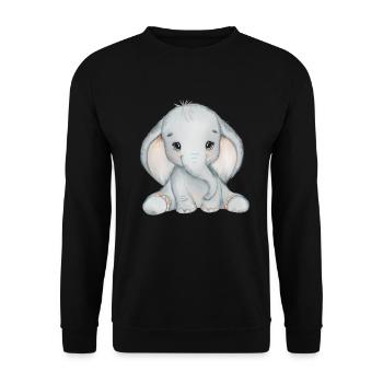 Elefanten Familie Mama Baby T-Shirt - Unisex Pullover - Schwarz - Vorne - Alina (178cm) & Michal (187cm)