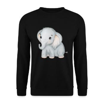Elephant Family Mama Baby T-Shirt - Sweat-shirt Unisexe - noir - Devant - Alina (178cm) & Michal (187cm)
