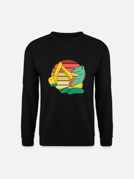 Dino Baustelle Bagger - Unisex Pullover - Schwarz