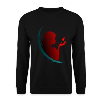 Face Woman Silhouette - Unisex Sweatshirt - black - Front - Alina (178cm) & Michal (187cm)