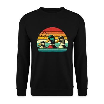 Canards cool - Rétro Vintage - Sweat-shirt Unisexe - noir - Devant - Alina (178cm) & Michal (187cm)