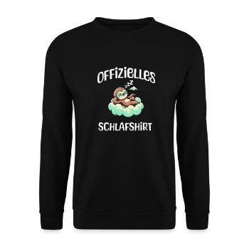 Official Sleep Shirt - Unisex Sweatshirt - black - Front - Alina (178cm) & Michal (187cm)