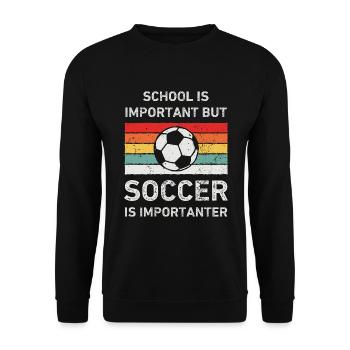 Lustiger Fußball-Liebhaber Retro Vintage - Unisex Pullover - Schwarz - Vorne - Alina (178cm) & Michal (187cm)