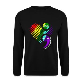 Semicolon Mental Health Awareness design - Unisex Sweatshirt - black - Front - Alina (178cm) & Michal (187cm)