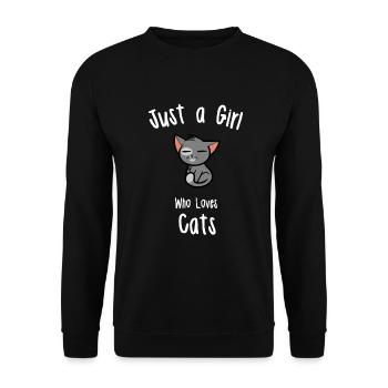 Cat design for Girls - Unisex Sweatshirt - black - Front - Alina (178cm) & Michal (187cm)