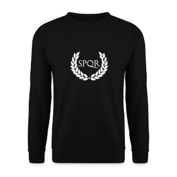 SPQR dessins pour Hommes | Empire romain - Sweat-shirt Unisexe - noir - Devant - Alina (178cm) & Michal (187cm)