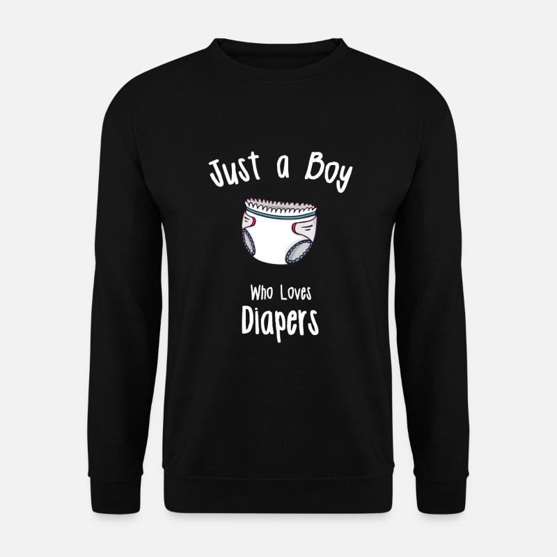 ABDL Windel Designs für Männer - Unisex Pullover - Schwarz