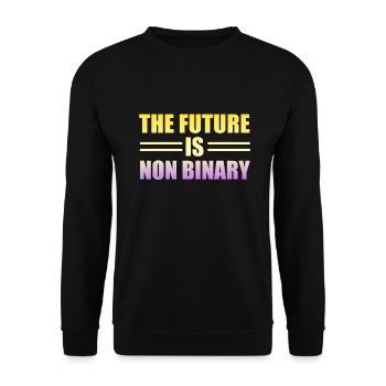Nicht-binäres Pride-Design - Unisex Pullover - Schwarz - Vorne - Alina (178cm) & Michal (187cm)