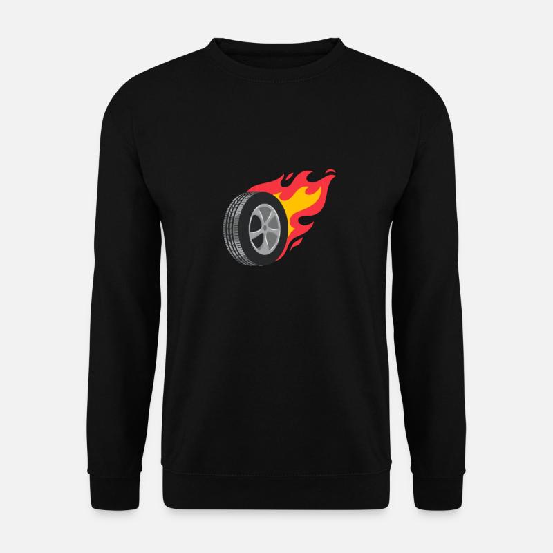 Auto Tuning Brennender Reifen Driften - Unisex Pullover - Schwarz