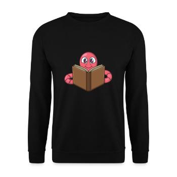 Bücherwürm Leseratte - Unisex Pullover - Schwarz - Vorne - Alina (178cm) & Michal (187cm)
