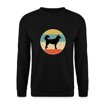 Alaskischer Malamute-Hundegeschenkentwurf - Unisex Pullover - Schwarz - Vorne - Alina (178cm) & Michal (187cm)