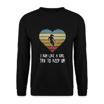 Mädchen Basketball Geschenk Design - Unisex Pullover - Schwarz - Vorne - Alina (178cm) & Michal (187cm)