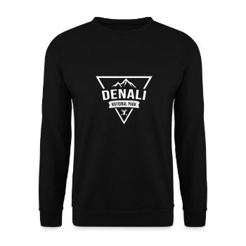Denali Nationalpark Design - Unisex Pullover - Schwarz - Vorne - Alina (178cm) & Michal (187cm)