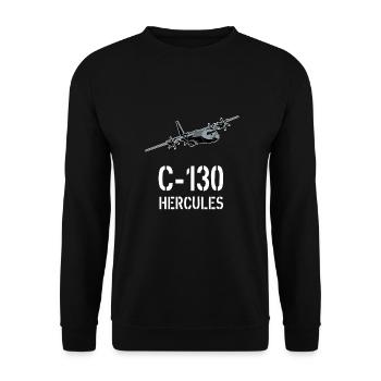 C130 Hercules design - Sweat-shirt Unisexe - noir - Devant - Alina (178cm) & Michal (187cm)