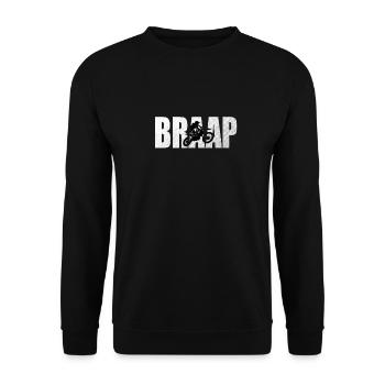 Conception de motocross Braap Brap pour hommes et femmes - Sweat-shirt Unisexe - noir - Devant - Alina (178cm) & Michal (187cm)